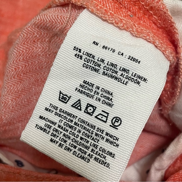 Anthropologie Pilcro Orange Linen Cotton Wide Leg Pants Sz 4 - Picture 6 of 10